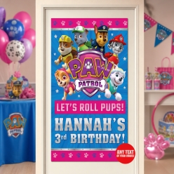 Paw Patrol Pink PERSONALIZED Vinyl Keepsake Door Sign